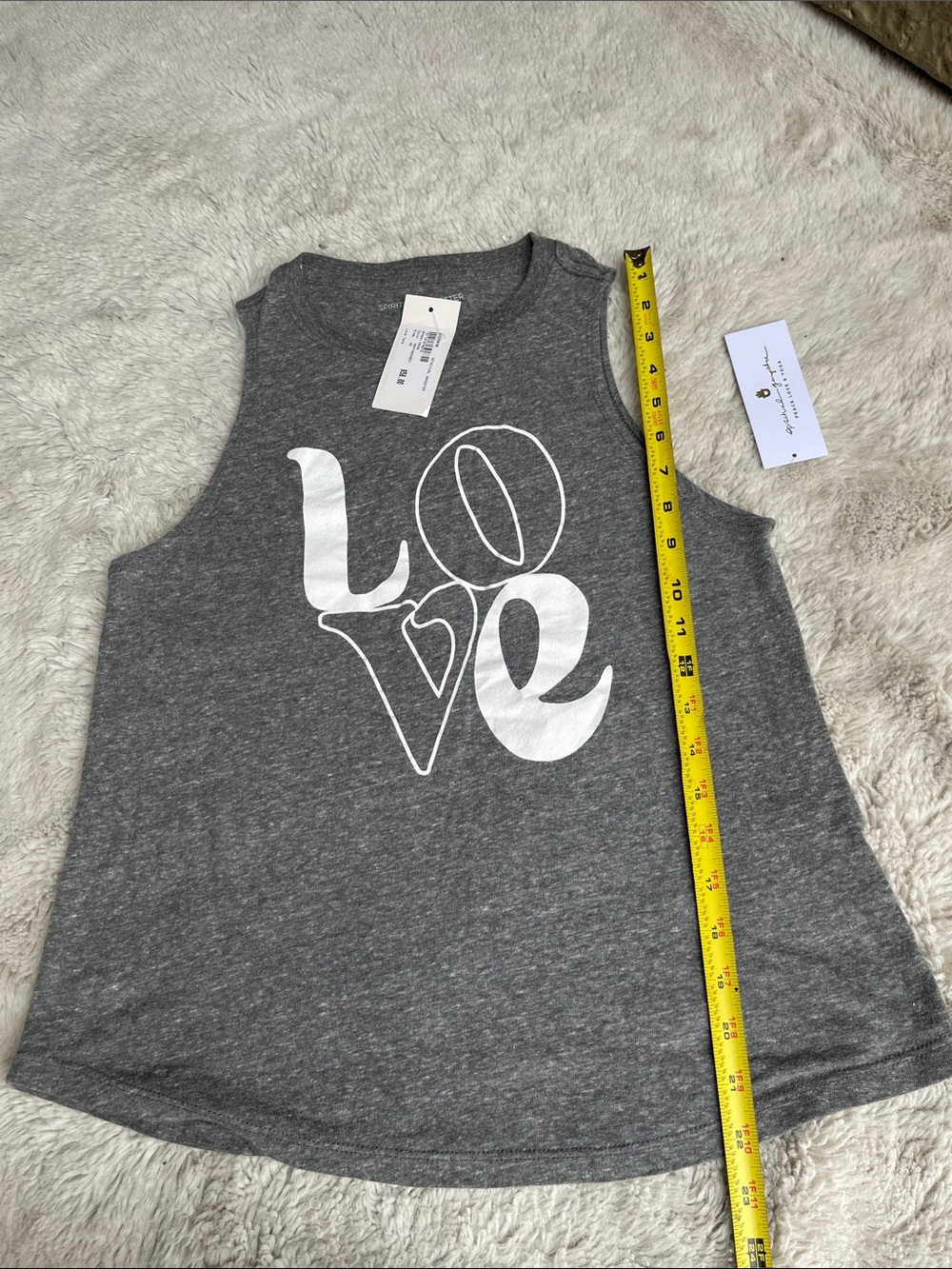 Spiritual Gangster Love Jade Muscle Tank in Heather Gray Size XS - Picture 6 of 8